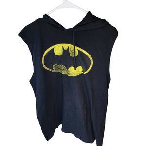 Mens Batman Hooded Sleeveless tank Shirt Size XL